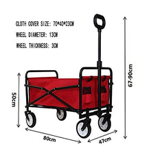 Handcart, Folding Wagon/Pull Along Cart - 360 Degree Rotation - Ideal for Using The G-Arden, Camping, at The Beach, at Festivals, Etc/Sandy,Navy