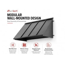 Awntech Houstonian Closed-Sides Aluminum Awning for Window and Door, 56 in. W x 24 in. H x 24 in. D, Pewter