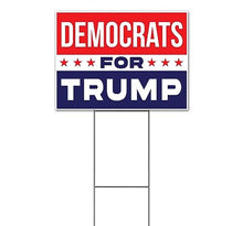 TampaPrinting Democrats for Trump Yard Sign 18" x 24" with Metal Stake