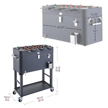 TRINITY 80 Quart Beverage Cooler with Foosball Table Top, Charcoal Gray