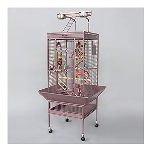 QTBH Flight Cage Pet Interactive Rack and Movable Parrot Cage with Breeding Box Suitable for Canaries, Small Parrots, Finches, Lovebirds and Parakeets Bird Cage (Color : A)