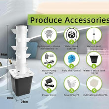 RWGOVLU Garden Hydroponic Growing System 15/20/25/30 Pods Hydroponics Tower Apartment Grow Kit Aquaponics Planting System with Hydration Pump, Adapter, Network Pots, Herbs Timer