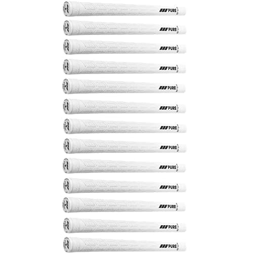 PURE Grips DTX Standard Size White Set of 13 Golf Grips PURE White