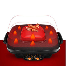 AFPSDLFJDLS Multifunctional Electric Barbecue Grill Smokeless Non Stick BBQ 2 Favor Hot Pot in 1 Multi Cooker