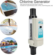 ZIJINGM Salt Water Pool Chlorination System, Automatic Cleaning Salt Chlorinator Water Pool, Electrolytic Salt Chlorine Generator System for Swimming Pool, Spa Pool,12g/h (Size : 16g/h)