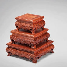 QUANGJN Pcs Plants Saucers Square Handicraft Ornament Base Solid Wood Purple Clay Pot Vase Flower Potted Buddha Statue Ornament Bracket Plant Pot Saucers,
