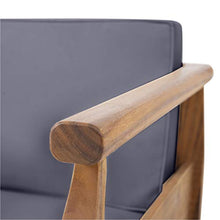 Christopher Knight Home Gallia Outdoor Loveseat Set, Teak Finish, Dark Gray