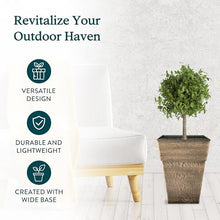 The HC Companies Avino 16 Inch Square Plastic Accent Outdoor Flower Planter Pot for Garden, Patio, Porch, Deck, or Balcony, Celtic Bronze (12 Pack)