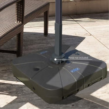 OROTLECT Square Cantilever Patio Umbrella Base With 4 Wheels For Easy Moving, Heavy Duty Umbrella Stand Weight, 330 Lb Capacity Sand Or 249 Lb Capacity Water, Coffee