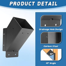 LQSYBHD Pergola Accessories Black 45 Degree Angle Support Bracket Corner Bracket Heavy Duty Pergola Bracket for Gazebo Deck Porch Trellis Support Bracket Kit (Size:8pcs)