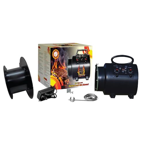 Perfect Draft BBQ Blower 4.0 for Offset Smoker Grill - Designed in Texas, Patented in the USA - Battery Powered BBQ Fan for Outdoor Barbecue