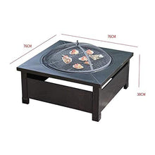 Stove Fire Pit Square Metal Firepit Backyard Patio Garden W/Cover Outdoor Cooking Barbecues