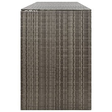 Yolola Outdoor Trash Bin Cover, Outdoor Garbage Bin, Quadruple Bin Cover in Polyrattan Grey 274 x 80 x 117 cm