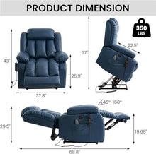 UOPYNE Power Lift Recliner Chair for Elderly with Heat Massage, Deep Blue
