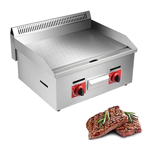 Gas Griddle, Commercial Countertop Grill, Large Stainless Steel Nonstick Griddle, Kitchen Fried Pans, BBQ Grill Barbecue Bacon Egg Fryer, Independent Temperature Control for Home Commercial,720