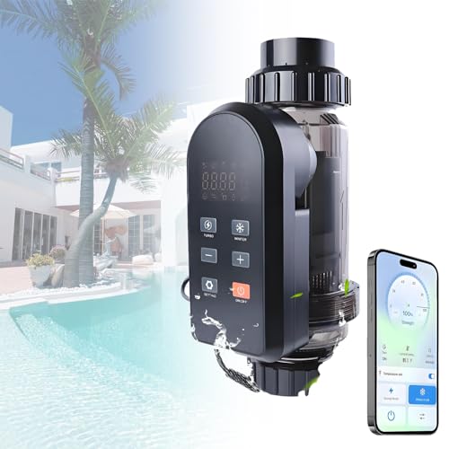 Ofyphth Salt Water Pool Chlorinator, Smart Saltwater Pool Chlorinator System, Salt Shortage Alarm, Effective Disinfection, for Swimming Pool, Spa Pool. LC500A