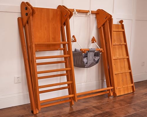 Avenlur Juniper 4-in-1 Outdoor Play Gym with Swing, Slide, Ladder, Climbing Wall - Indoor/Outdoor
