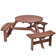 6 Person Patio Outdoor Wood Picnic Table Beer Bench Set Pub Dining Seat Garden