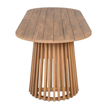 Christopher Knight Home 83" Oval Dining Table with Racetrack Top, Outdoor Acacia Wood Dining Table for 6-8, Large Garden Dining Furniture, Slatted Pedestal Outdoor Furniture, Brown