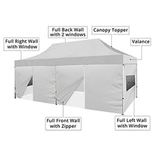 BANNER BUZZ EZ Pop Up Canopy Tent 20x10 with Sidewalls and Mesh Windows White