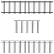 Fencer Wire Heavy Duty Flat Top Fence Barrier Panel 4FT x 8FT Black, Pack of 5