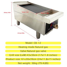 HQHAOTWU Commercial Desktop Gas Grilled Steak Machine Grill Size 43 * 30cm