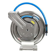 Blu Shield Tough Tek Rubber Pressure Washing Hose Reel 3/8" X 50' (SS Dual Arm) with 6' Lead-in-Hose