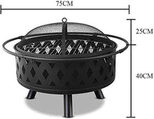 Fire Pits Outdoor Wood Burning Large Bonfire Wood Burning Patio Coal Grill Firepit for Outside Grill Charcoal Smokeless Grill with Spark Screen Poker with Cover BBQ Cooking for Outside Camping