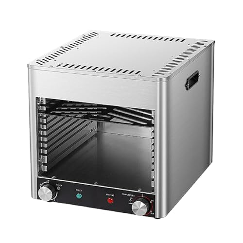1450°F Indoor Grill Tabletop Broiler, Portable Steak Cooker, Stainless Steel Outdoor BBQ Machine for Steak, Chicken, Vegetables and Pizza,110V