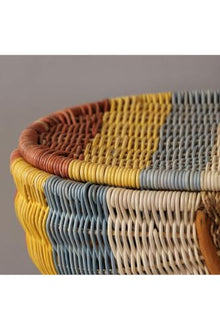 Bohemian Large Multicolored Picnic Basket, Brunch Basket - 20 x 14 x 15 inches (Handle Included) - Rattan Woven Storage Tote - Multicolor