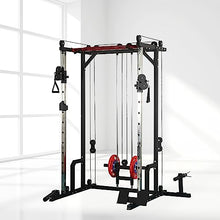 HAUSHECK 1400lbs Power Cage with LAT Pulldown, Weight Storage, Squat Racks, Home Gym Equipment, Orange