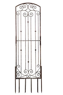 H Potter Premium 8-Foot Iron Garden Trellis - Heavy Duty Plant Support for Climbing Vines & Privacy Screen