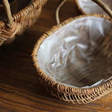 Picnic Baskets Willow Flower Basket Rattan Living Room Portable Flowers Baskets Home Multi-Functional Storage Basket for Outdoor Picnic，