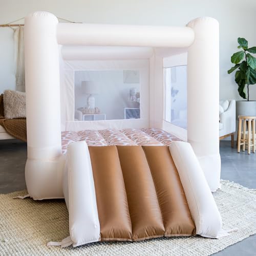 Bouncee Bloom Toddler Bounce House with Slide Blush/Floral/Camel