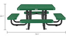Global Industrial 46" Square Kids Picnic Table, Expanded Metal, Green