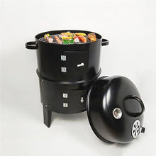 CEMONT Charcoal Grills Cylindrical Outdoor Multi Layer Barbecue Large Cold Rolled Steel Charcoal Grill Courtyard Barbecue Grill Stuffy Grill