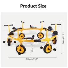 Amzealot Toddler Tricycle 360° Spin 6-Seater Yellow