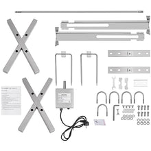 XQZMZSCP 15W Electric Automatic Rotisserie BBQ Set Large Stainless Steel Tripod Rotisserie Spit Roaster Rod, Portable Motor Fork Heavy Duty Machine (Silver 115 * 75cm)