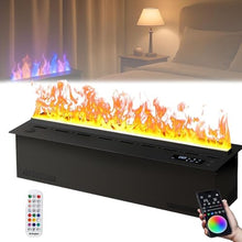 Multi-Colour RGB 3D Water Vapour Fireplace with Adjustable Brightness, Atomized Flame Effect, Automatic Water Refill, Remote and Touch Screen Control, Easy Install Design