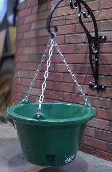 Amberol 18.5 Inch Commercial Grade Self-Watering Hanging Basket with Heavy Duty Chain - Black