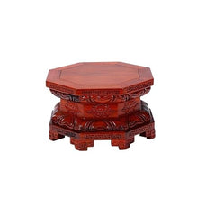 QUANGJN Pcs Plants Saucers Octagonal Lotus Solid Wood Base Buddha Vase Flower Bonsai Bracket Plant Pot Saucers,1