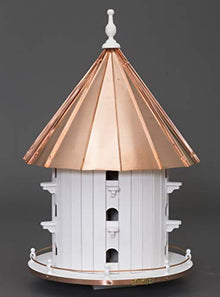 Saving Shepherd 15 Room Purple Martin Birdhouse with Copper Top White and Genuine Copper