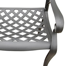 Oakland Living Modern Ornate Outdoor Mesh Aluminum Patio Dining Set with Six Chairs Black