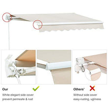 Diensweek 10'x8' Patio Awning Retractable, Fully Assembled Manual Commercial Grade - Quality 100% 280G Ployester Window Door Sunshade Shelter - Deck Canopy Balcony P100 Series (10'x8', Beige)