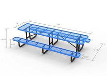 LifeYard Heavy Duty 10' KD Rectangular Metal Picnic Table with 3 Legs, 120" L x 62" W, Expanded Metal (Green)