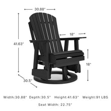 Signature Design by Ashley Hyland Wave Modern Outdoor Swivel Glider Chair, Gentle Gliding Motion, Stainless Steel Hardware and HDPE, 30.88" W x 30.5" D x 41.63" H, Black