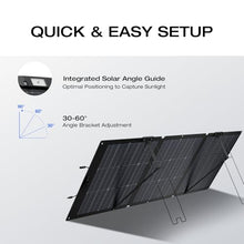 EF ECOFLOW 160 Watt Portable Solar Panel for Power Station, Foldable Solar Charger with Adjustable Kickstand, Waterproof IP68 for Outdoor Camping RV Off Grid System