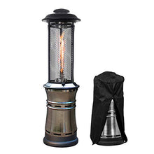 AIZYR Stainless Steel Outdoor Garden Patio Heater Propane Gas Heater Warmer Glass Tube with Rain Cover for Camp BBQ Parties(12KW),B