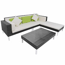 Xinxinxiang 4 Piece Patio Set with Cushions Black