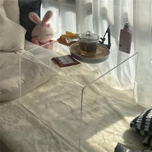 WGTYOA Transparent Acrylic Edge a Few Sofa Small Side Table Contracted Living Room Tea Bedroom